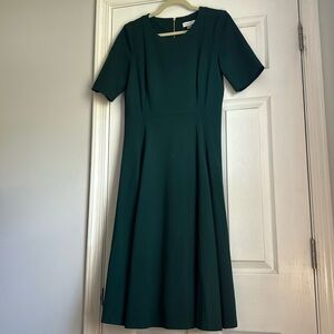 Calvin Kline a-line midi dress with short sleeves and pockets